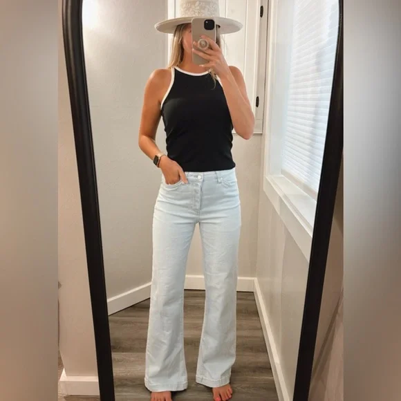 PAIGE Leenah in Light Wash size 28 - PAIGE Light wash wide leg jeans Del Mar - Picture 4 of 13